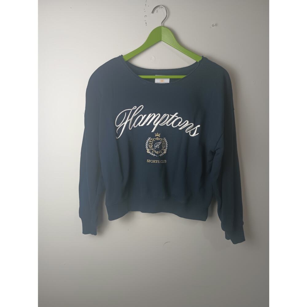 Lazy‎ Sundays Hamptons Sports Club Navy Blue Crew Neck Sweatshirt Small